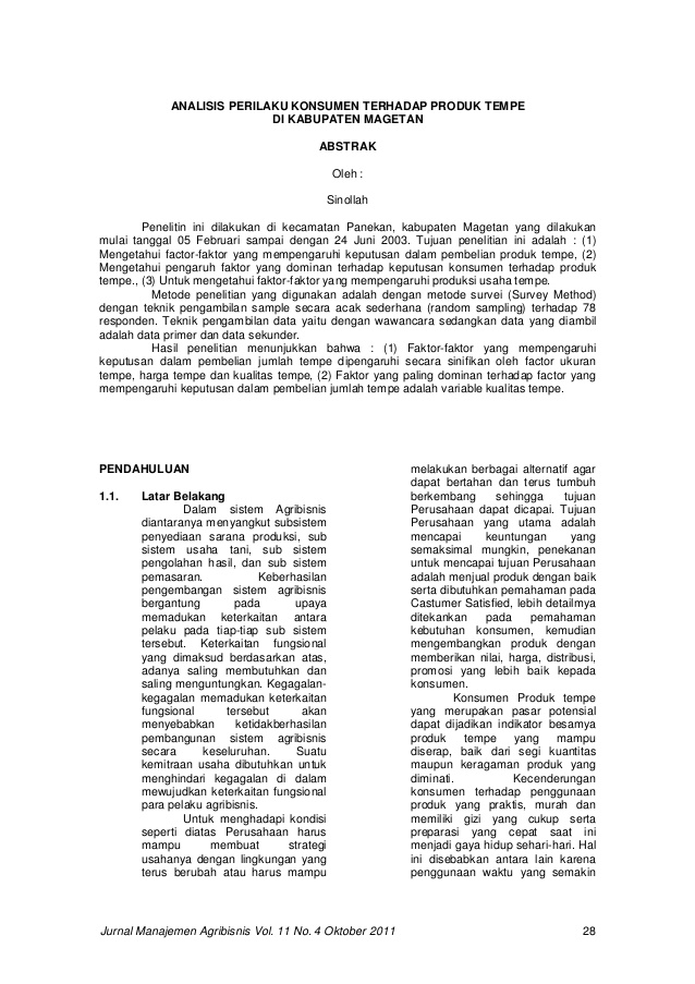 jurnal agribisnis pdf